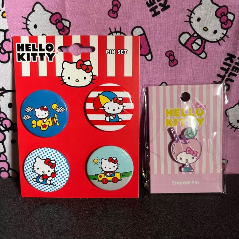 Hello Kitty Buttons & Pin Bundle